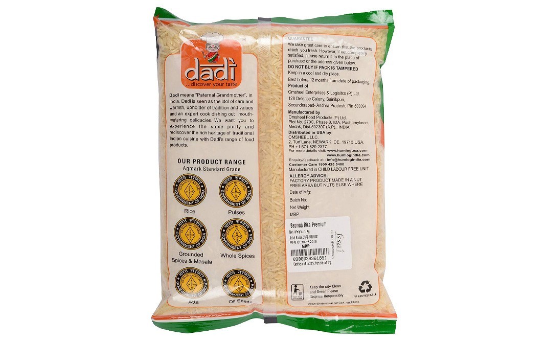 Dadi Premium Basmati Rice    Pack  1 kilogram